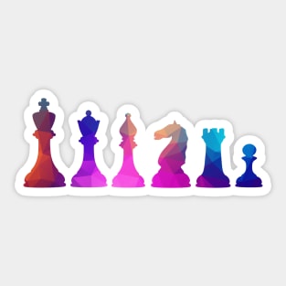 Colorful Chess Pieces Sticker